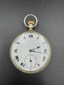Reloj Bolsillo Suizo Vintage Sin Marca 10 Joyas Números Romanos Cilindro Escapemen - Imagen 1 de 6