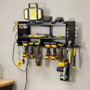 Permasteel 24.6″ 6-Bay Heavy Duty Wall Mounted Power Tool Organizer NEW In Box - Picture 1 of 10