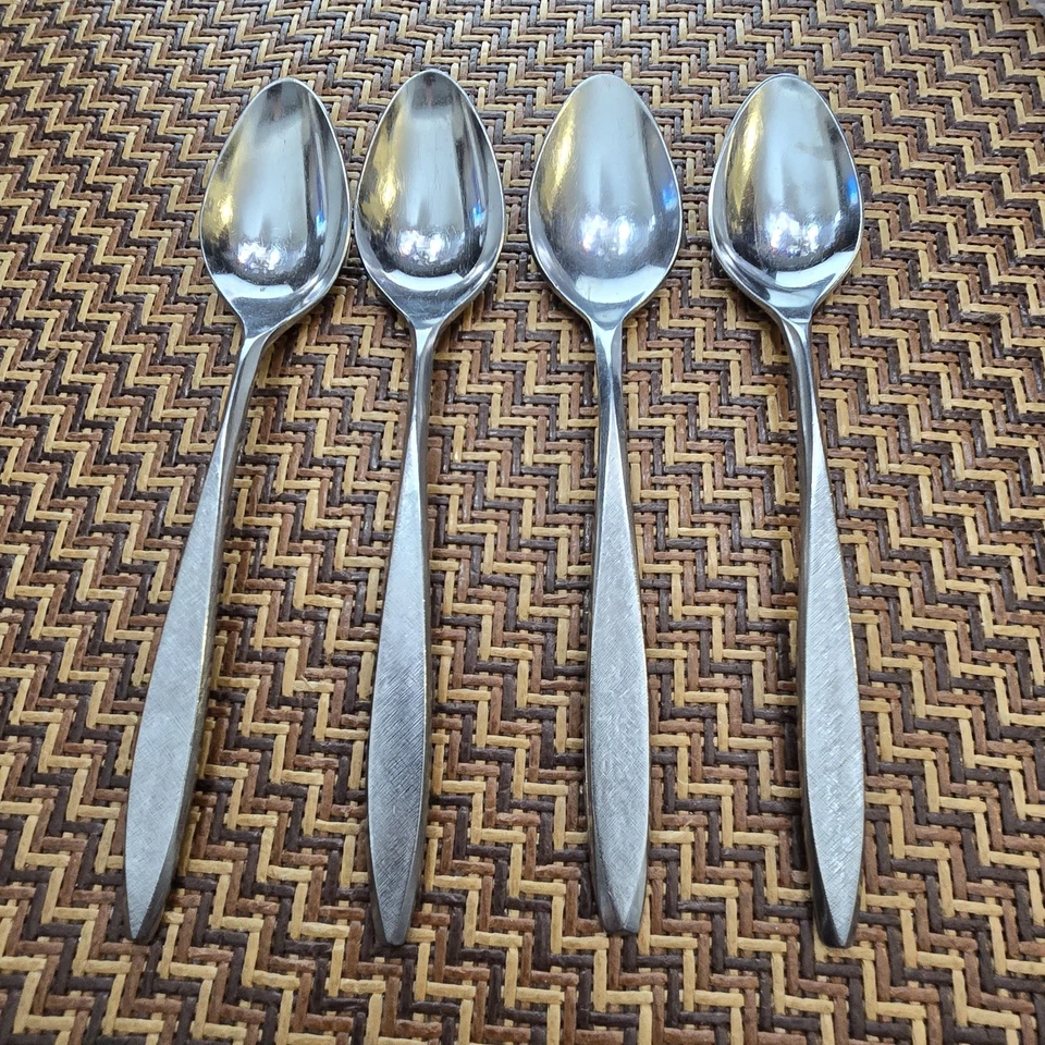 Set of 4 Vintage Ekco Eterna Corsair Stainless 6 3/4" Teaspoons - Image 1 of 1