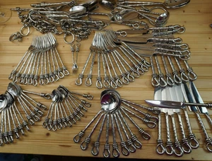 Taos Twist Stainless 115 piece set-Service for 12 + 17 Serving + 16 Napkin Ring+ - Picture 1 of 24