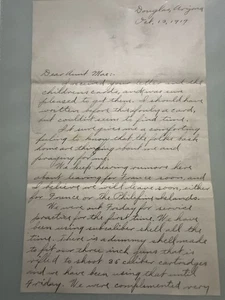 WWI 1917 Letter Sgt H.A. Daggett 10th Field Artillery Douglas AZ France Rumors - Picture 1 of 13