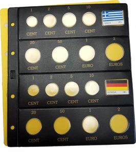 Hoja para 2 Series de €uromonedas. Sistema de Burbujas Transparentes. - Imagen 1 de 23