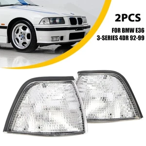Pair Clear Corner Light Sidelight New For 1992-1999 BMW E36 3 Series Sedan 4DR - Bild 1 von 14