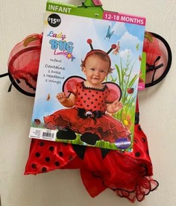 Disfraz Halloween Bebé Niña 12-18 meses LADY BUG Rojo 3 piezas Vestir Sesión de Fotos Nuevo con Etiquetas - Imagen 1 de 6