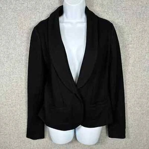 Blazer para mujer J Crew talla 10 chaqueta de un botón negro lana 2010 manga larga liso - Imagen 1 de 10