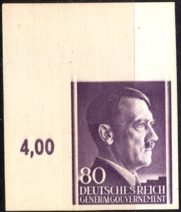 1942 Germany occ.Poland GENERALGOUVERNEMENT NAZI HITLER Variety🔥MI#85U MNHOG VF - Picture 1 of 1