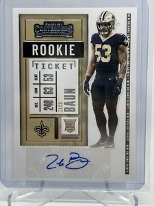 2020 PANINI CONTENDERS ZACK BAUN RC ROOKIE TICKET AUTO AUTOGRAPH CARD #174