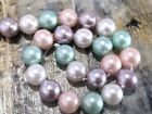 Polished Shell Pearl, Grade A, 8mm, Mixed Colour,  Approx 24pce Free Postage