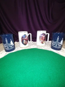 CHRISTMAS AND COCA COLA COLLECTIBLE MUGS 2 SETS OF MUGS 5 MUGS MINT - Picture 1 of 9