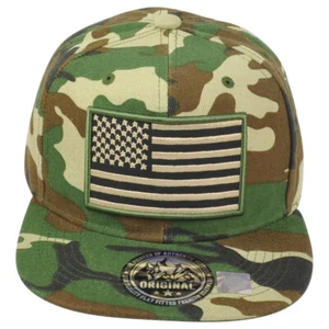 Parche Bandera Estados Unidos Estados Unidos Militar Camuflaje Snapback American Flat Bill Sombrero Gorra - Imagen 1 de 5