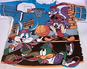 Vintage Looney Tunes Tiny Toons Acme Hoop Group T Shirt 90s Sz L Single Stitch - Picture 1 of 11