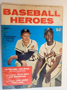 1958 BASEBALL HEROES #1 HANK AARON / Schoendienst on cover - as is - Picture 1 of 7