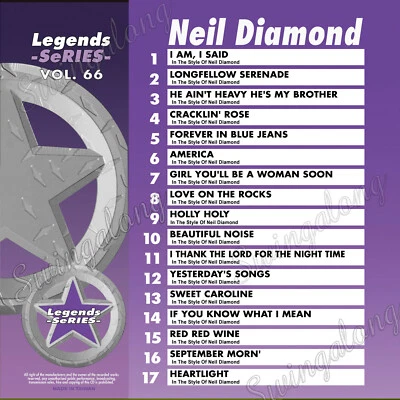 LEGENDS SERIES KARAOKE Neil Diamond 2 CDG SET Vol 66 and 197 NEW ! - Image 1 of 4