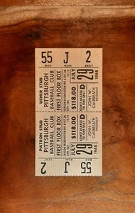 Roberto Clemente Turns RF Double Play #30 Doubles Hank Aaron 1968 Pirates Ticket - Picture 1 of 13