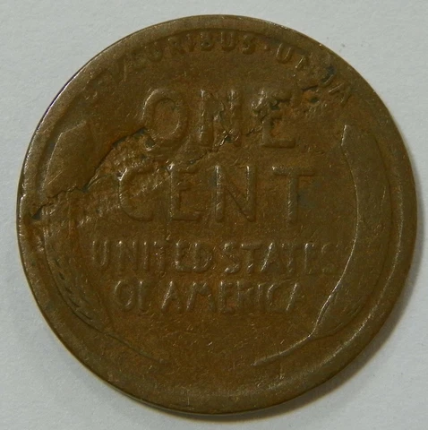 1918 P Lincoln Wheat Cent Reverse Lamination Error Cover