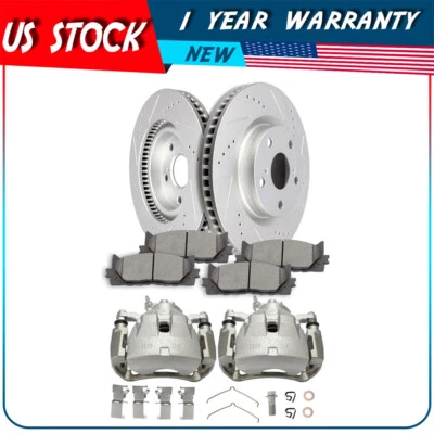 前刹车卡钳带支架陶瓷垫和转子适用于 2007 - 2010 雷克萨斯 ES350 — 第 1/4 张图片