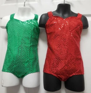 Faux Sequin Dance Costume Leotard Many Colors Girls Szs over 270 available now! - Picture 1 of 24