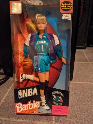 Vintage Barbie NBA Charlotte Hornets Basketball Collectible 1998 Mattel 20698 - Image 1 of 2