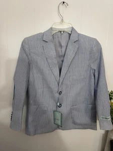 Gio Berti 10 Boys Blue & White Pin Stripe Blazer $69.50 - Picture 1 of 7
