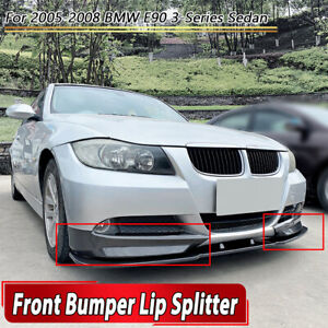 Carbon Fiber Front Bumper Splitters Spoiler Lip For 2005-2008 BMW E90 4DR Sedan