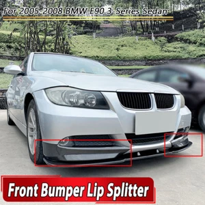 Carbon Fiber Front Bumper Splitters Spoiler Lip For 2005-2008 BMW E90 4DR Sedan - Picture 1 of 10