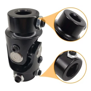 New 5/8" 36 Spline x 3/4" DD Steering Universal Joint Single Black U-Joint Shaft - Picture 1 of 8