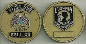 American Legion Post 223 Bell Co POW MIA Challenge Coin - Picture 1 of 1
