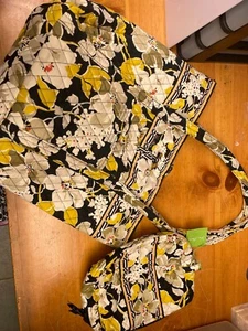 Vera Bradley Tote and Large Cosmetic Bag - Dogwood Pattern - Picture 1 of 3