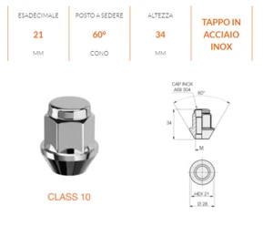 N1116 DADO RUOTE OEM M14X1,5 X 36.5 CONO 60° FORD EDGE S-MAX GALAXY 2015 - Foto 1 di 2