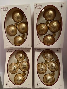 Sparkling Creations Glass Ornaments Four Packs New - Picture 1 of 5