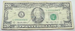 1993 Vintage $20 Federal Reserve Note - San Francisco - L - Twenty Dollar Bill - Picture 1 of 3