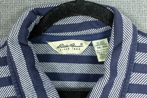 Eddie Bauer Men's Navy Blue Striped Short Sleeve 1/4 Zip XXL w/ Measurements  - Picture 1 of 12