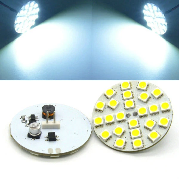 4x G4 24SMD 12v 24v (10-30v) DC 5W Back Pin Cold White LED Bulb Caravan Boat - Image 1 of 4