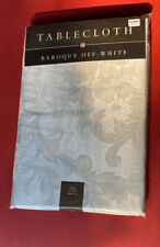 New Off White Tablecloth 70” Round Bed Bath Beyond Baroque Woven Poinsettia