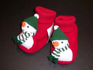 NWT Gymboree Family Sleepwear Holiday Snowman Plush Slippers for Boys or Girls - Picture 1 of 1