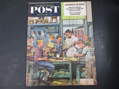 The Saturday Evening Post Magazine March 19 1955 Woodworking Shop Cover Foto 1 de 3