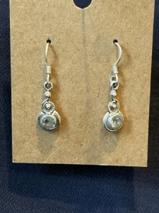 Sterling Silver Blue Topaz Dangle Earrings New - Picture 1 of 4