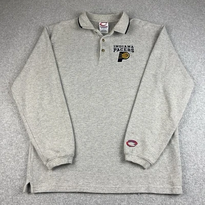 Sudadera De Colección Años 90 Indiana Pacers Para Hombre Grande Gris Bordado Logo Cuello NBA Foto 1 de 4