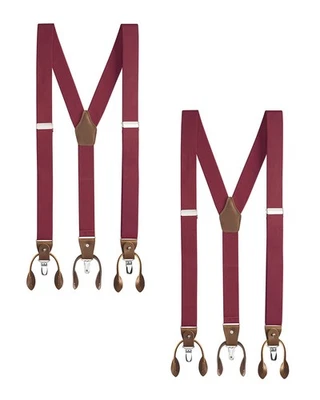 Buyless Moda Paquete de 2 Tirantes Hombres - 48" Correa Ajustable 1 1/4" Y Clip Botón Foto 1 de 4