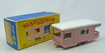 Lesney Matchbox Toys MB23d Trailer Caravan Pink - Image 1 of 3