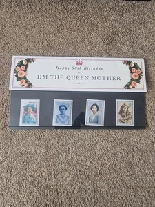 Happy 90th Birthday To HM THE QUEEN MOTHER anniversary 4 Unused Stamps - Picture 1 of 3