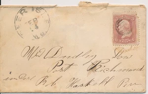 #65 3c George Washington on cover Deer Isle Maine to Port Richmond 1863 2 letter - Picture 1 of 7