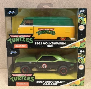 NEW Jada TMNT 1967 Chevrolet Camaro & 1961 Volkswagen Bus 1:32 Hollywood Rides - Picture 1 of 17