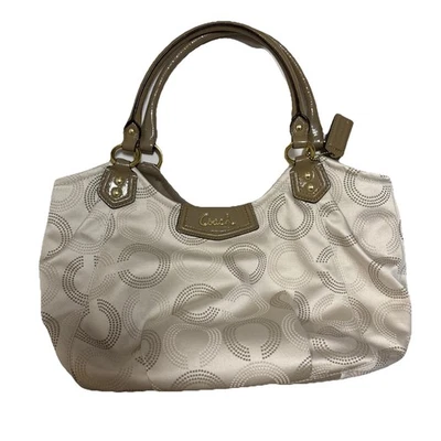 Bolso bandolera coach,bolso de paja,bolso de mano.Blanco firma. Foto 1 de 4