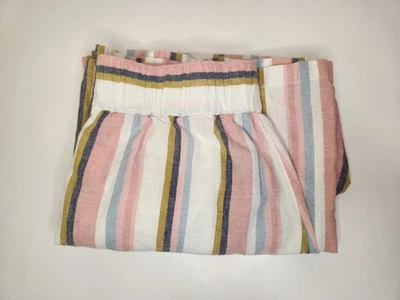 Pantalones a rayas Roxy de mezcla de lino para mujer talla grande Foto 1 de 4