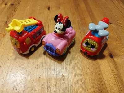 3 VTech Spielzeug Sound Autos Daisy Duck Hubschrauber Feuerwehr Set - Bild 1 von 4