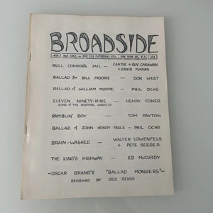 Broadside Issue #26- 1963  Don West-Phil Ochs-Tom Paxton Sheet Music Booklet - Picture 1 of 13