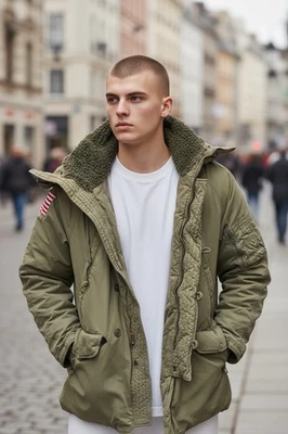 Polo Ralph Lauren Denim Supply Verde Chaqueta Militar Bandera Parka Abrigo Snorkel L Foto 1 de 4