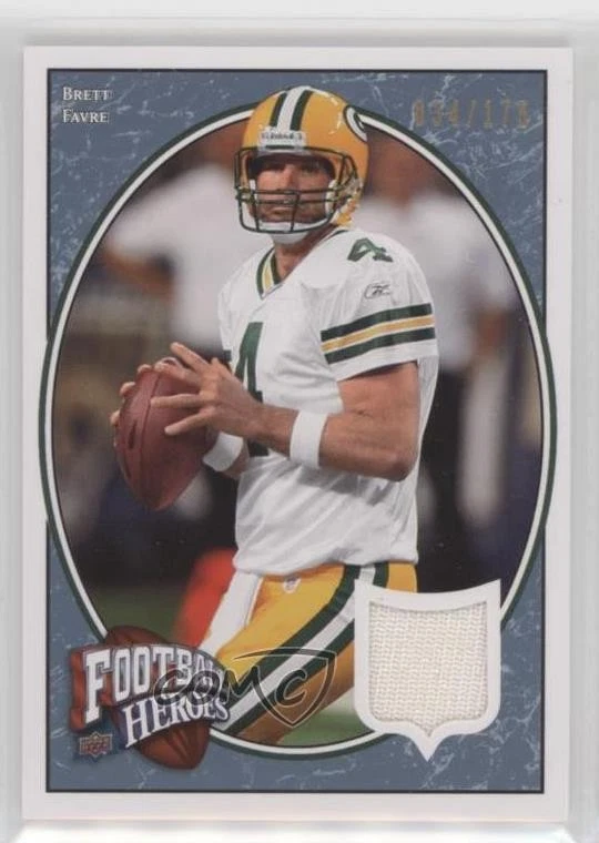 2008 Upper Deck Football Heroes Blue Jerseys /175 Brett Favre #8 HOF - Image 1 of 2