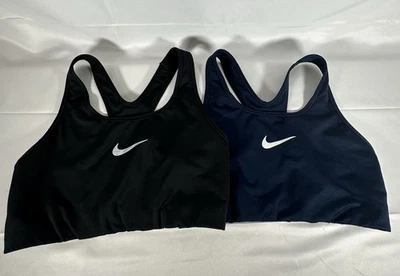 Sujetadores deportivos Nike para mujer (2) talla M - negros y azul marino - entrenamiento, correr, fitness Foto 1 de 4